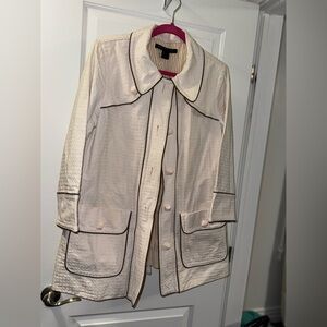 Marc By Marc Jacobs Women's Cream Jacket with Brown Trim